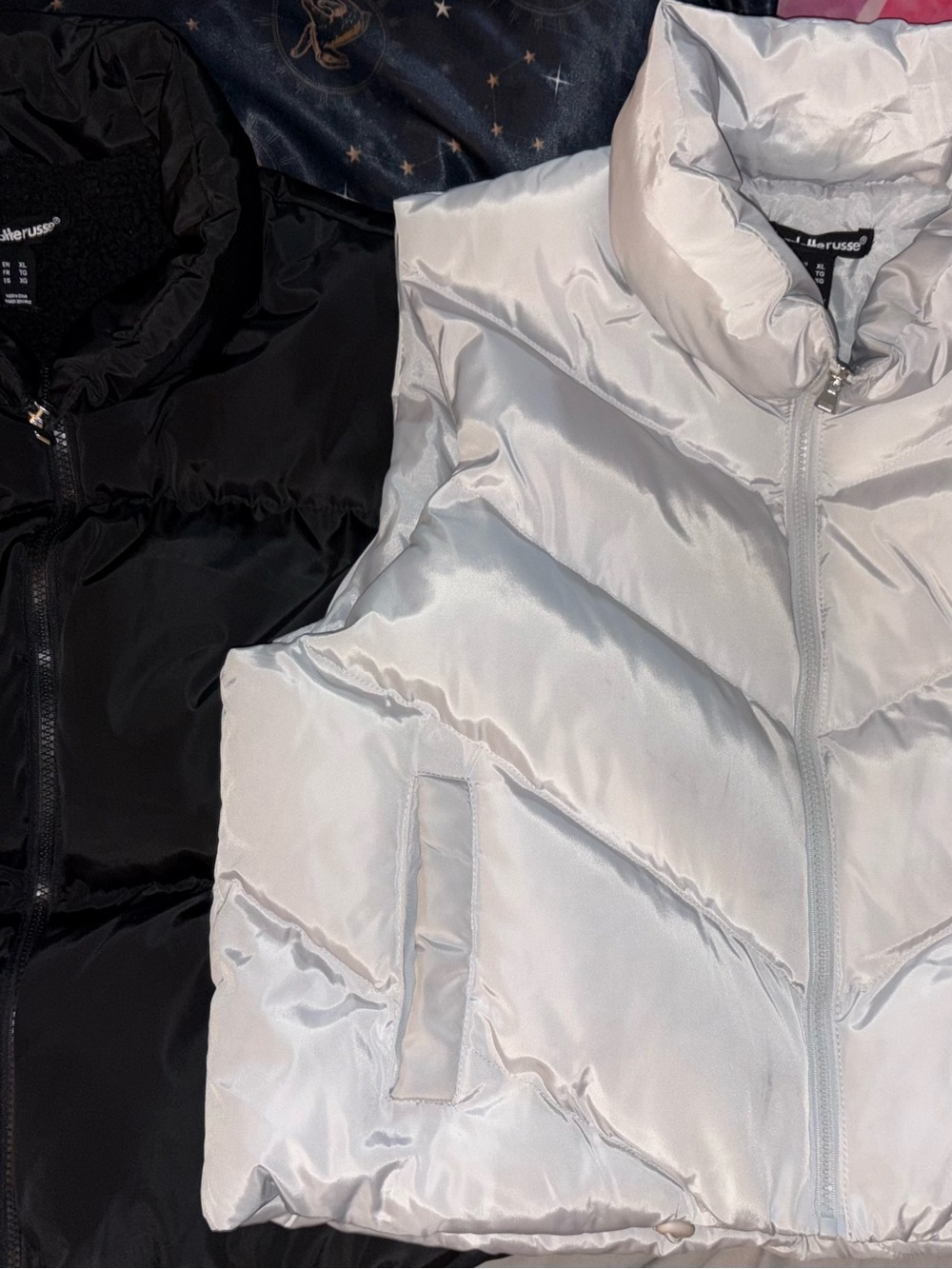 Charlotte Russe White & Black Puffer Vest Duo